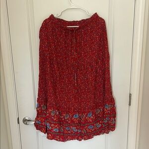 Red Floral Skirt